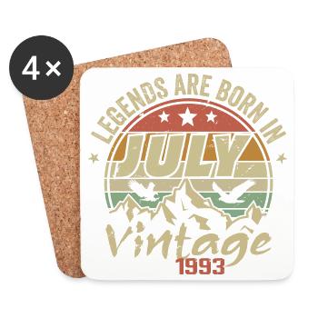 Vintage-Jubiläum – Hergestellt im Juli 1993 - Untersetzer (4er-Set) - Weiß - Vorne