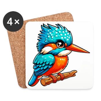 Eisvogel - Untersetzer (4er-Set) - Weiß - Vorne