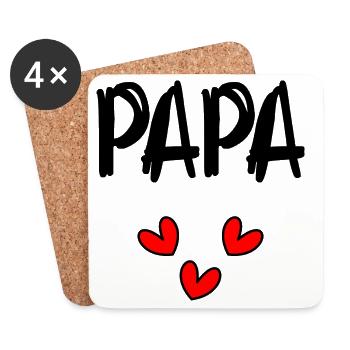 VATERTAG. FROHER VATERTAG. PAPA. ALLES GUTE ZUM GEBURTSTAG. - Untersetzer (4er-Set) - Weiß - Vorne