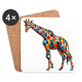 Giraffe - Untersetzer (4er-Set) - Weiß - Vorne