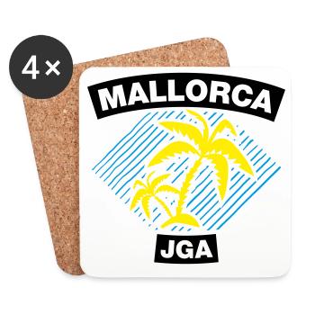 Mallorca – Bachelor party under palm trees - Coasters (set of 4) - white - Front