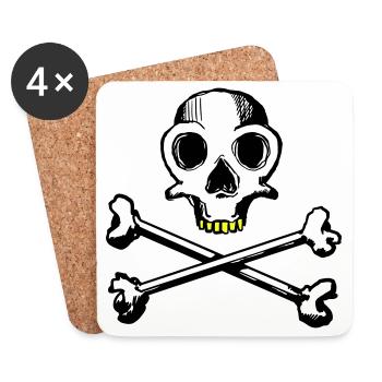 Skull and Bones 3c - Untersetzer (4er-Set) - Weiß - Vorne