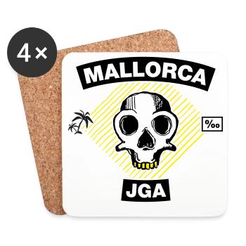 Mallorca – Bachelor party under palm trees - Coasters (set of 4) - white - Front