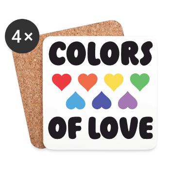 Mois de la fierté LGBTQ - Couleurs de l’amour - Dessous de verre (lot de 4) - blanc - Devant