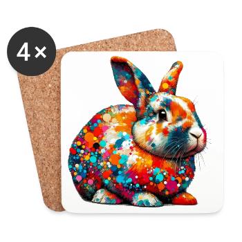 Rabbit - Coasters (set of 4) - white - Front