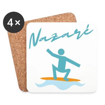 Nazaré Surfing Illustration - Coasters (set of 4) - white - Front