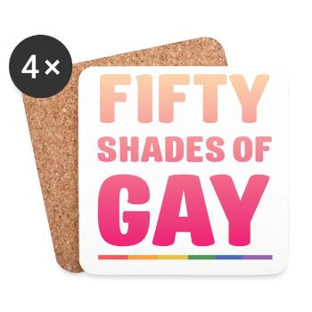 LGBTQ Pride Month -Shades of Gays - Coasters (set of 4) - white - Front