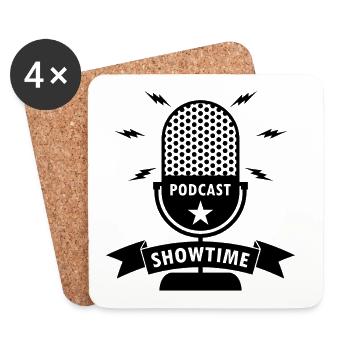 Podcast Showtime Mikrofon - Untersetzer (4er-Set) - Weiß - Vorne
