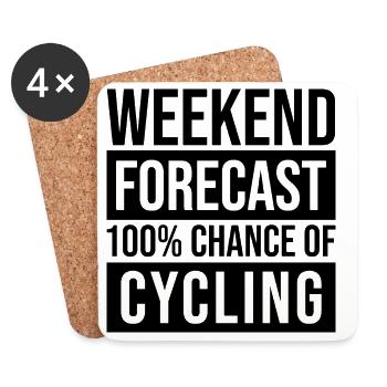 Cycling - Coasters (set of 4) - white - Front