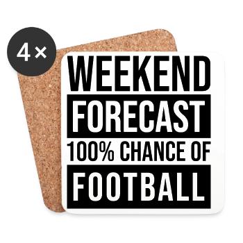 Football Football Football - Coasters (set of 4) - white - Front