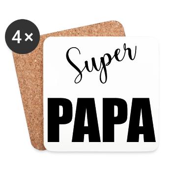 DAD. FATHER'S DAY. HAPPY FATHER'S DAY. HAPPY BIRTHDAY. - Coasters (set of 4) - white - Front