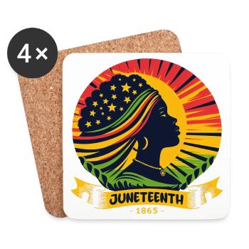 Juneteenth feiern: Freiheit, Erbe, Einheit - Untersetzer (4er-Set) - Weiß - Vorne