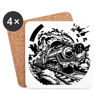 Railroad - Coasters (set of 4) - white - Front