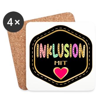 INKLUSION MIT HERZ - Untersetzer (4er-Set) - Weiß - Vorne