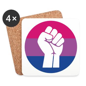 LGBTQ Pride Month - Fighting for Bisexual Equality - Coasters (set of 4) - white - Front
