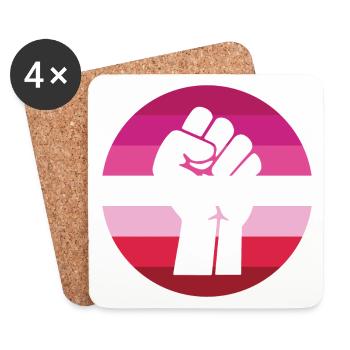 LGBTQ Pride Month - Fighting for Lesbian Equality - Coasters (set of 4) - white - Front