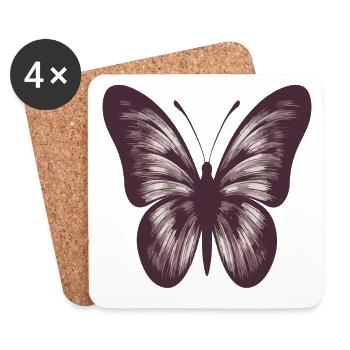 Butterfly - Coasters (set of 4) - white - Front