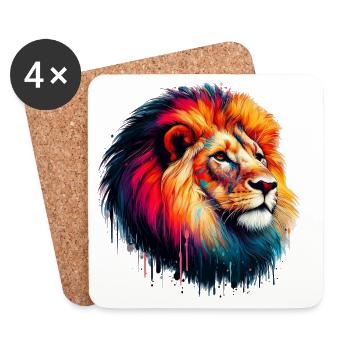 Lion - Coasters (set of 4) - white - Front