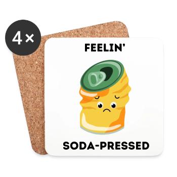 Feelin' soda-pressed - Traurige Limonadendose - Untersetzer (4er-Set) - Weiß - Vorne