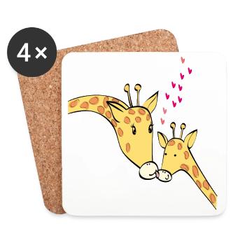 Giraffes in Love - Coasters (set of 4) - white - Front