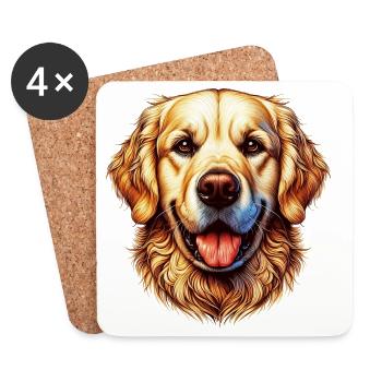 Golden Retriever Labrador Hund - Untersetzer (4er-Set) - Weiß - Vorne