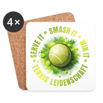 Serve it - Smash it - win it - Untersetzer (4er-Set) - Weiß - Vorne
