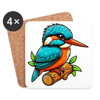 Kingfisher - Coasters (set of 4) - white - Front