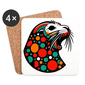 Seal - Coasters (set of 4) - white - Front