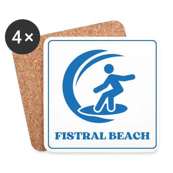 Fistral Beach Surf Design - Coasters (set of 4) - white - Front
