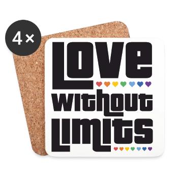 LGBTQ Pride Month - Love Without Limits - Coasters (set of 4) - white - Front