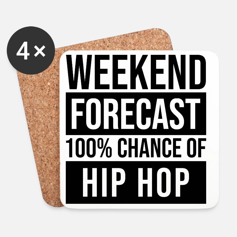 Hip-Hop (Englisch) - Untersetzer (4er-Set) - Weiß