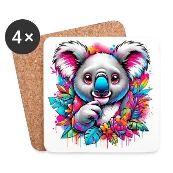 Koala - Dessous de verre (lot de 4) - blanc - Devant