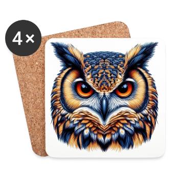 Owl - Coasters (set of 4) - white - Front