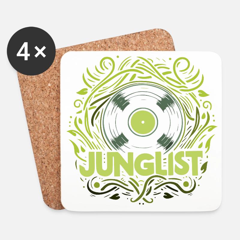 junglist disque vinyle - Dessous de verre (lot de 4) - blanc