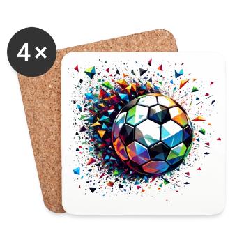 Colourful dynamic football motif with light reflections - Coasters (set of 4) - white - Front