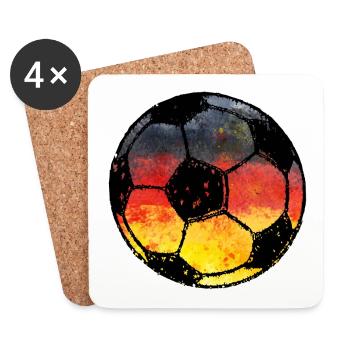 Soccer Germany - black red gold - Coasters (set of 4) - white - Front