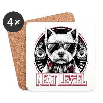 West Highland White Terrier Next Level Hip Hop - Coasters (set of 4) - white - Front