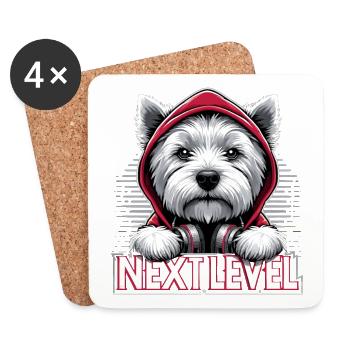 West Highland White Terrier Next Level Hip Hop - Coasters (set of 4) - white - Front