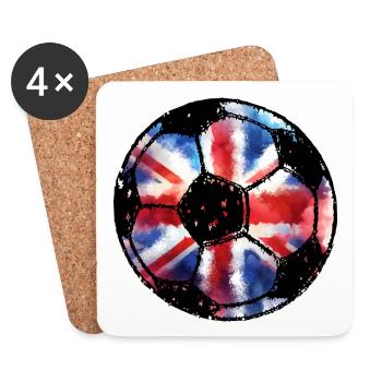Soccer England - Red White Blue - Union Jack - Coasters (set of 4) - white - Front