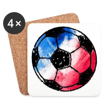 Football France - blue white red - Coasters (set of 4) - white - Front