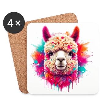Alpaca - Coasters (set of 4) - white - Front