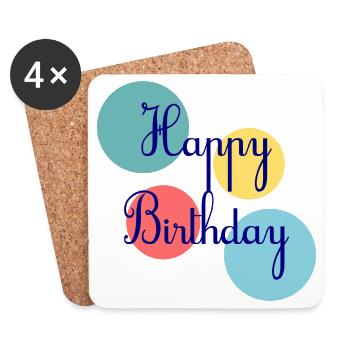 ALLES GUTE ZUM GEBURTSTAG. ALLES GUTE ZUM GEBURTSTAG. JAHRESTAG. - Untersetzer (4er-Set) - Weiß - Vorne
