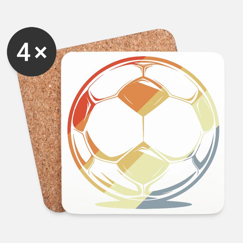 Fußball im Retro Stil - Untersetzer (4er-Set) - Weiß