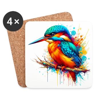 Kingfisher - Coasters (set of 4) - white - Front