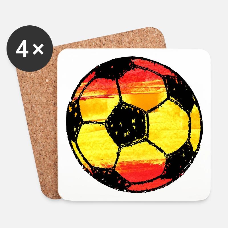 Fußball Spanien - rot gelb rot - Untersetzer (4er-Set) - Weiß