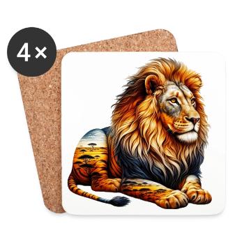 Lion - Coasters (set of 4) - white - Front