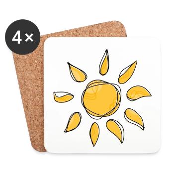 Sonne - Untersetzer (4er-Set) - Weiß - Vorne