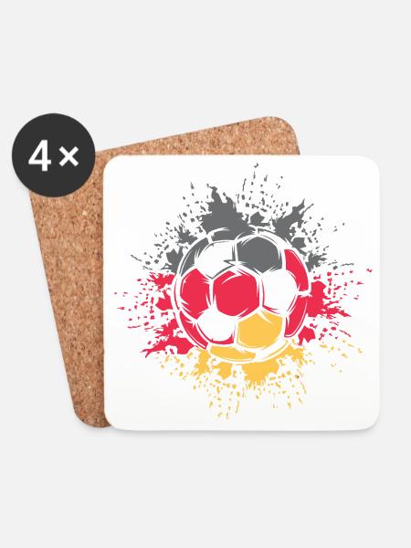 Fußball Farbexplosion Deutschland Team Spieler - Untersetzer (4er-Set) - Weiß