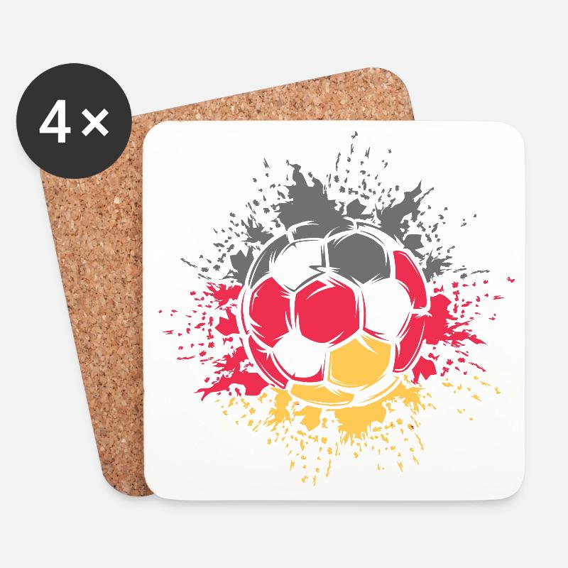 Fußball Farbexplosion Deutschland Team Spieler - Untersetzer (4er-Set) - Weiß