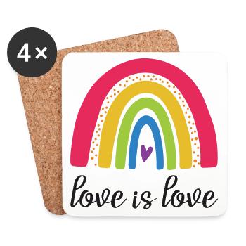 LGBTQ Pride Month - Love is Love - Coasters (set of 4) - white - Front